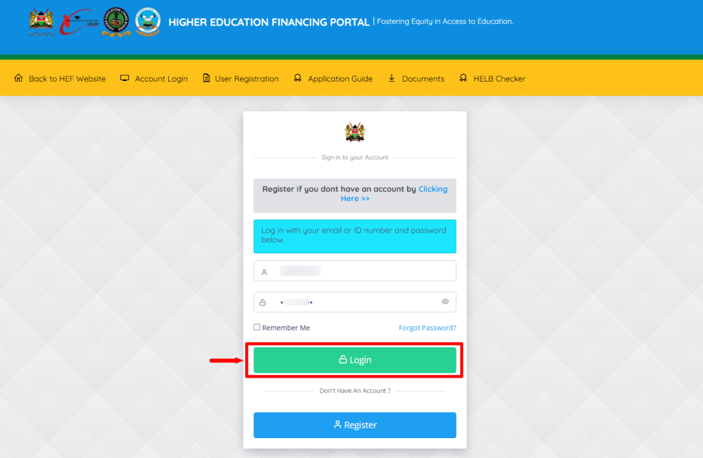 Click on Login 