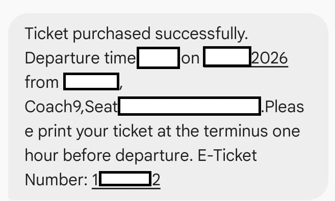 SGR Ticket Booked Successfully
