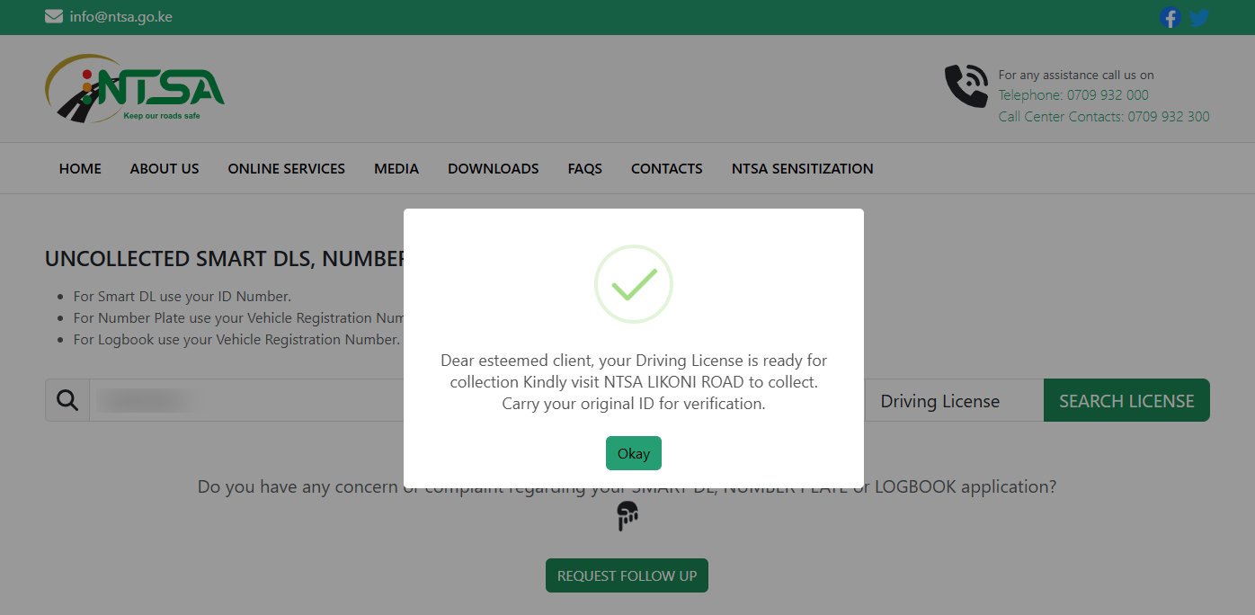 Smart DL Status at NTSA