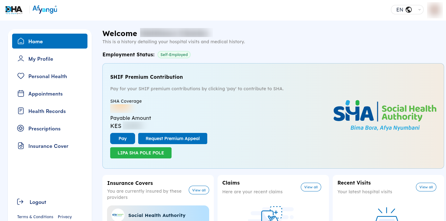 afyayangu account dashboard