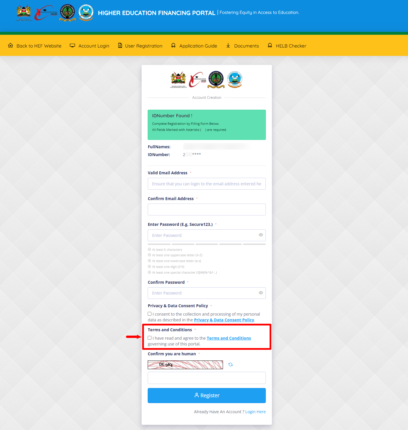 hef portal terms and conditions