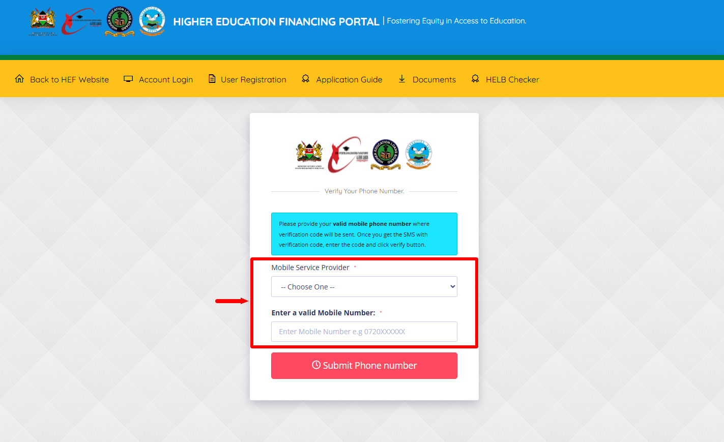 provide valid phone number