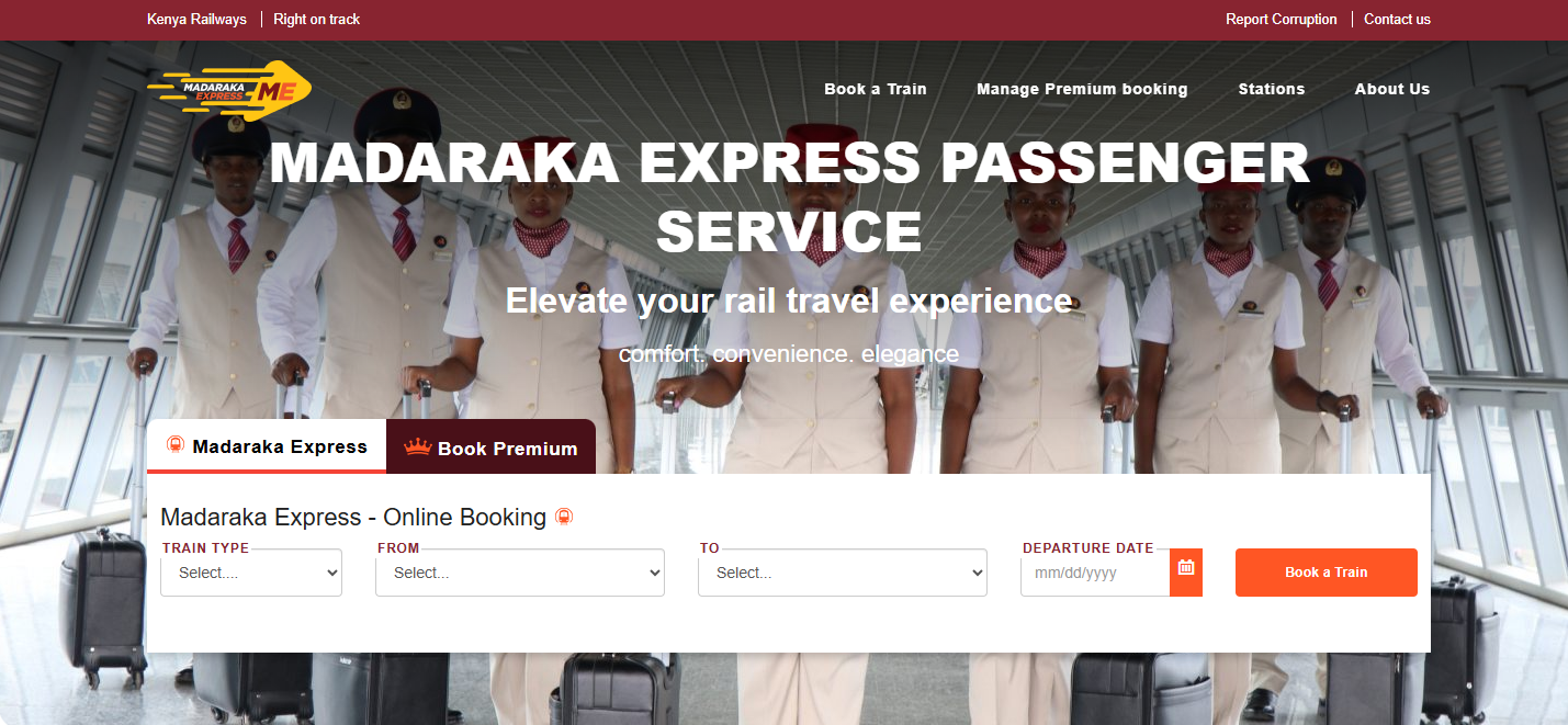 visit madaraka express online booking website