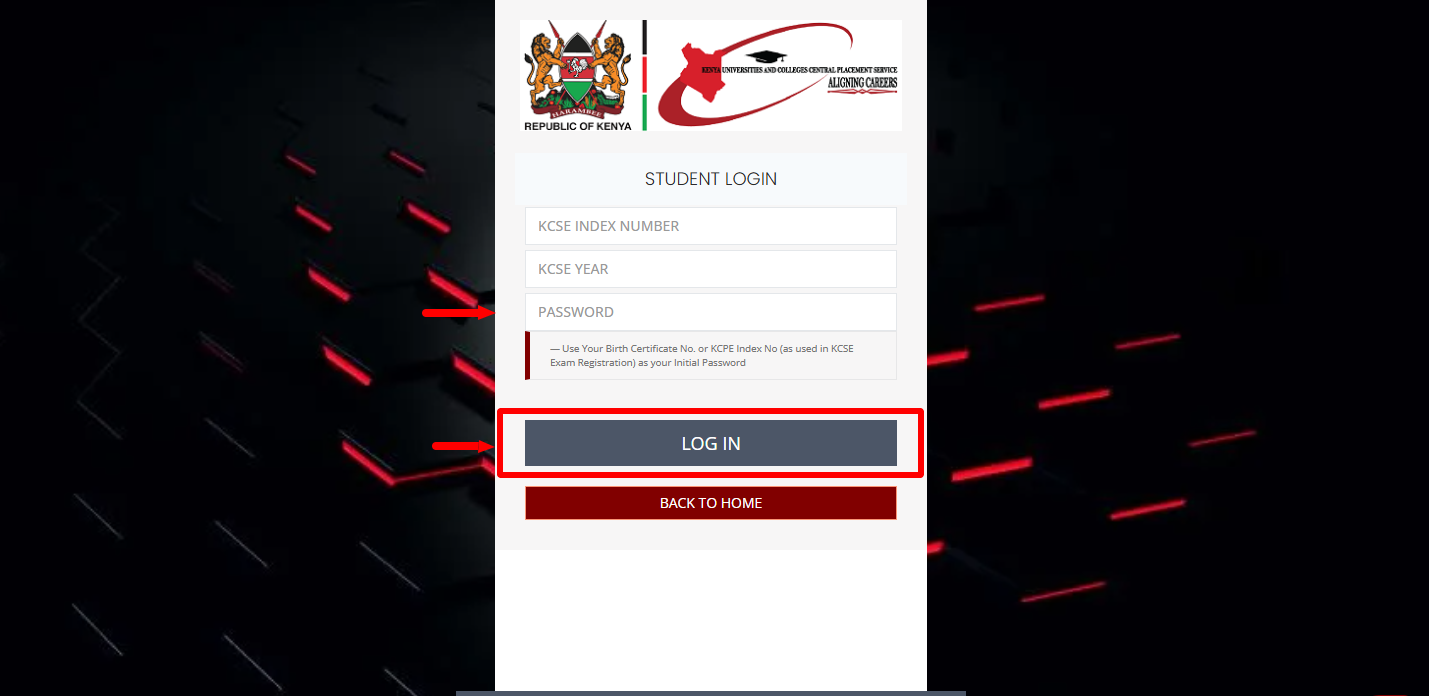 click on login button