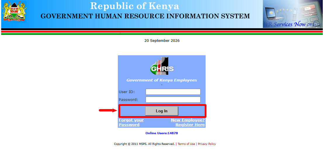 click on login button