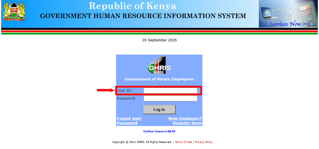 enter ghris user id or personal number