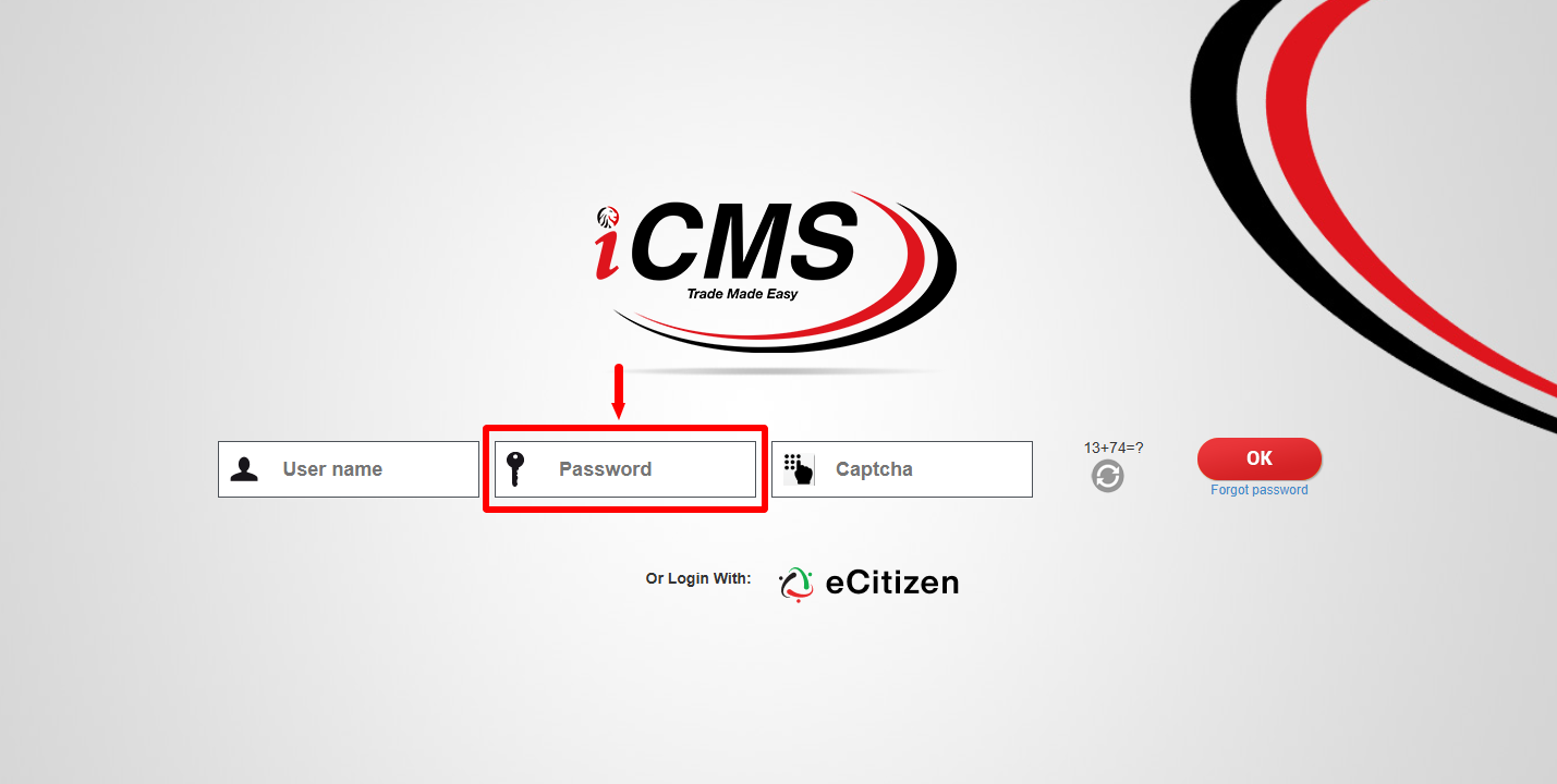 enter icms password