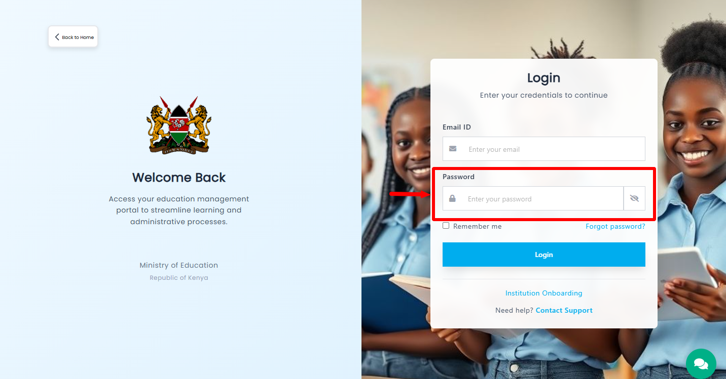 enter kemis password