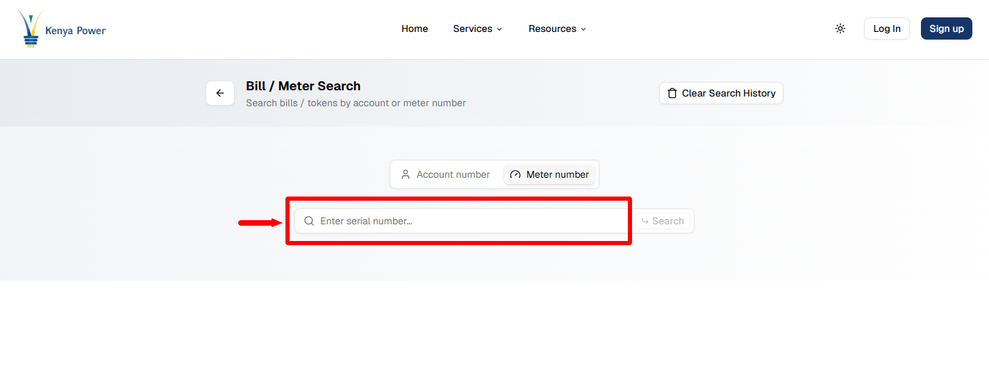 enter kenya power meter number
