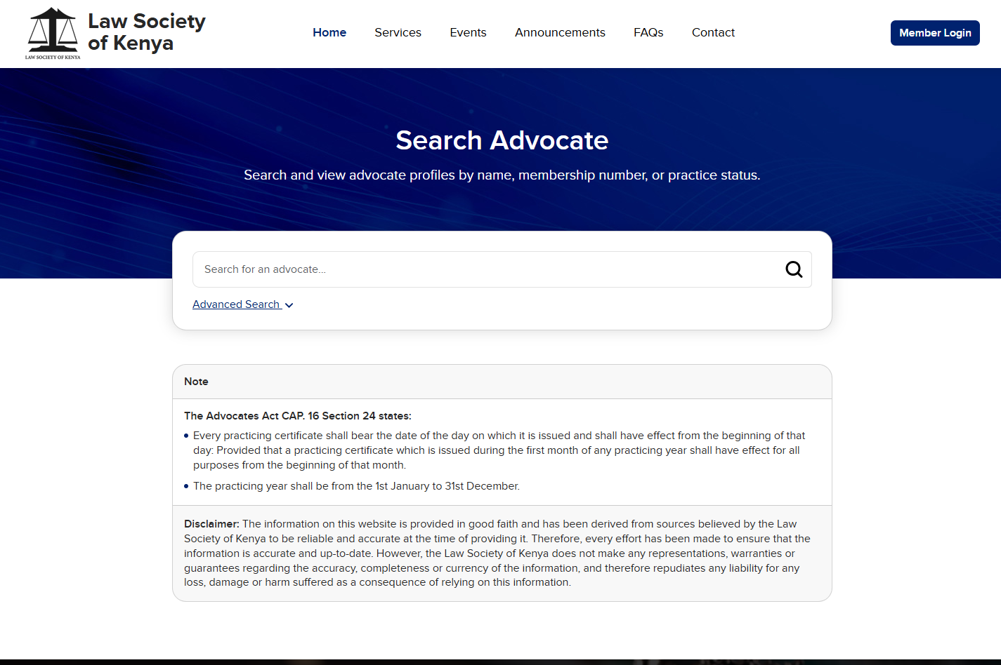 law society of kenya member poertal