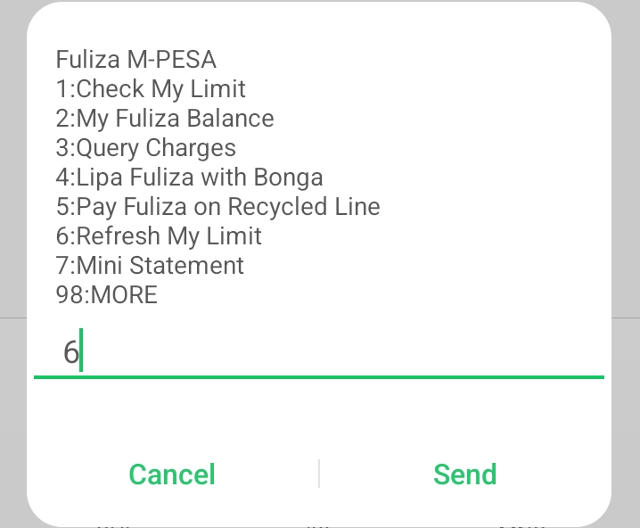 refresh my fuliza limit