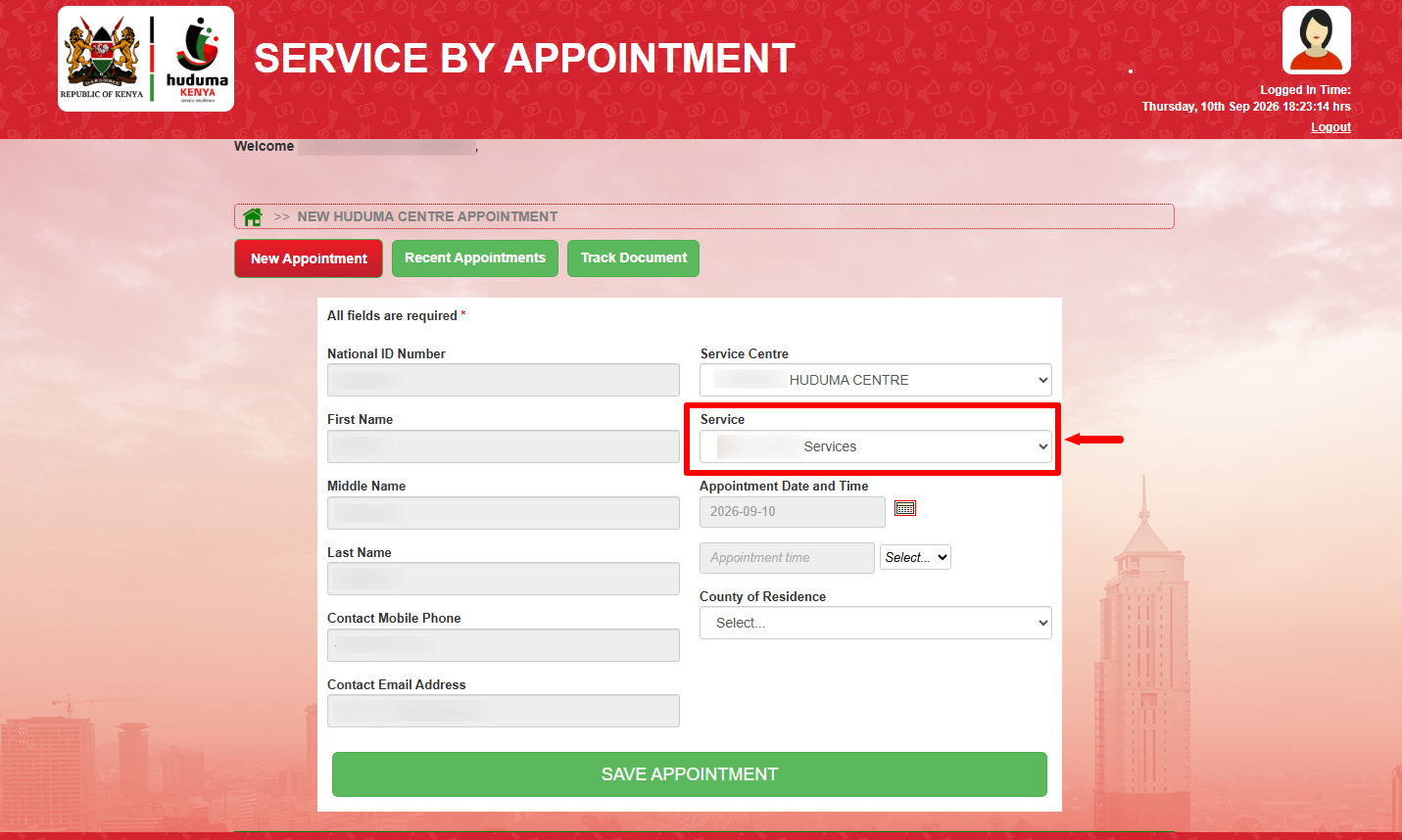 select service