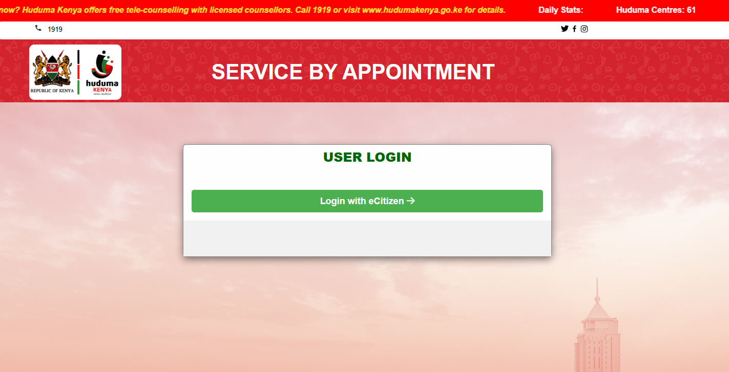 visit huduma kenya appointment website